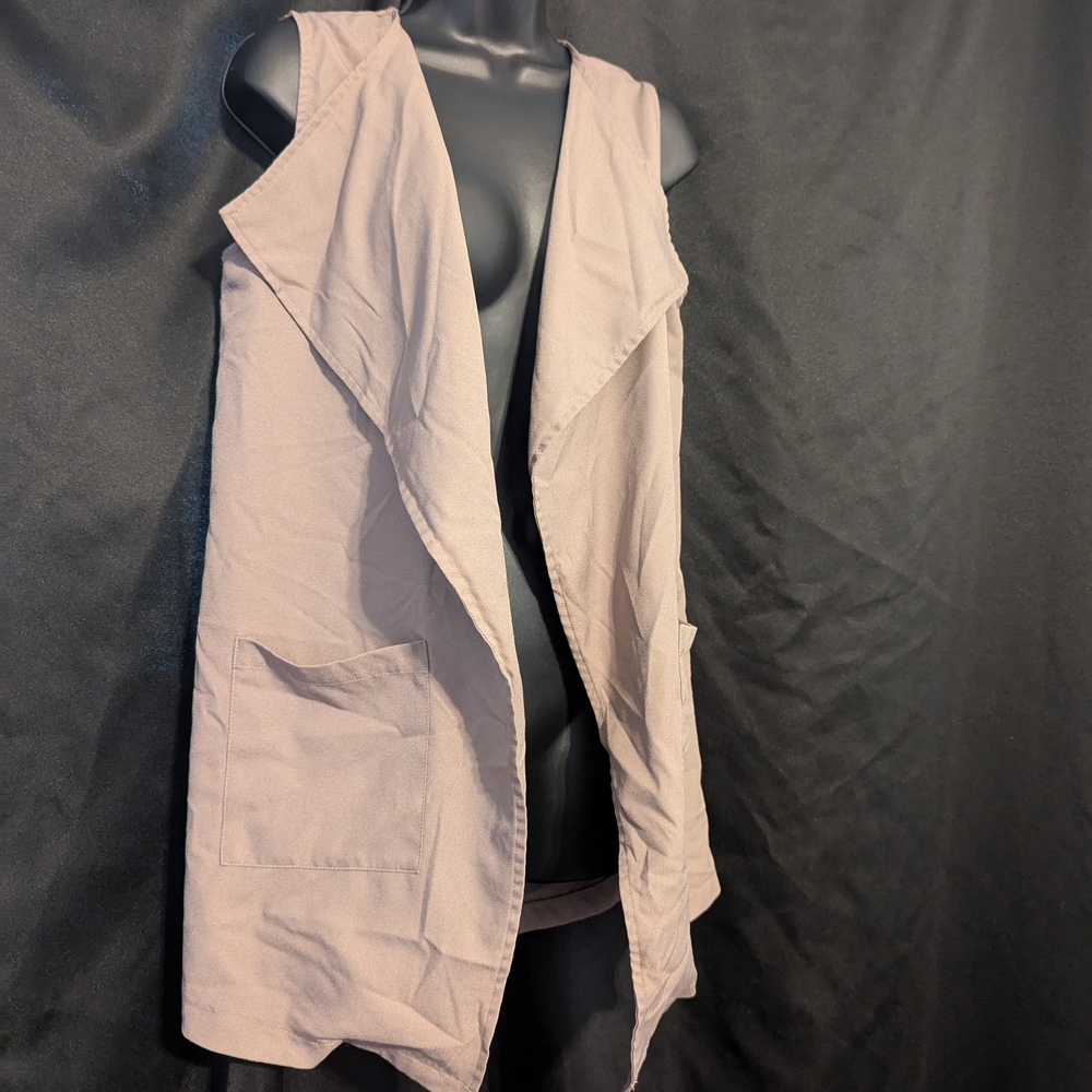 Mine Tan Sleeveless Vest with Waterfall Front